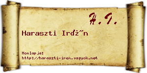 Haraszti Irén névjegykártya